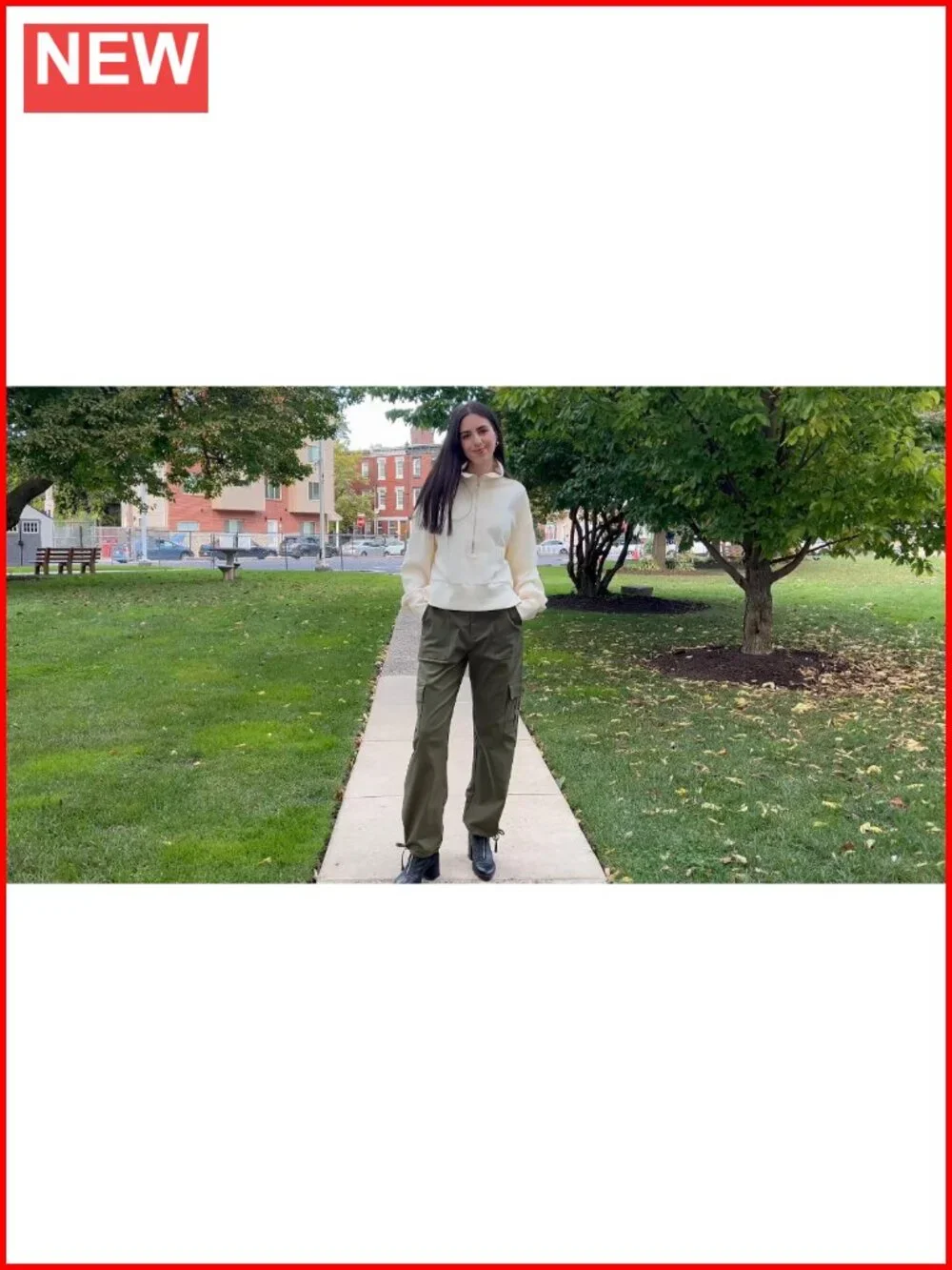 High Waisted Cargo Pants Y2K Streetwear 6 Pockets Drawstring Ankle Cuffs